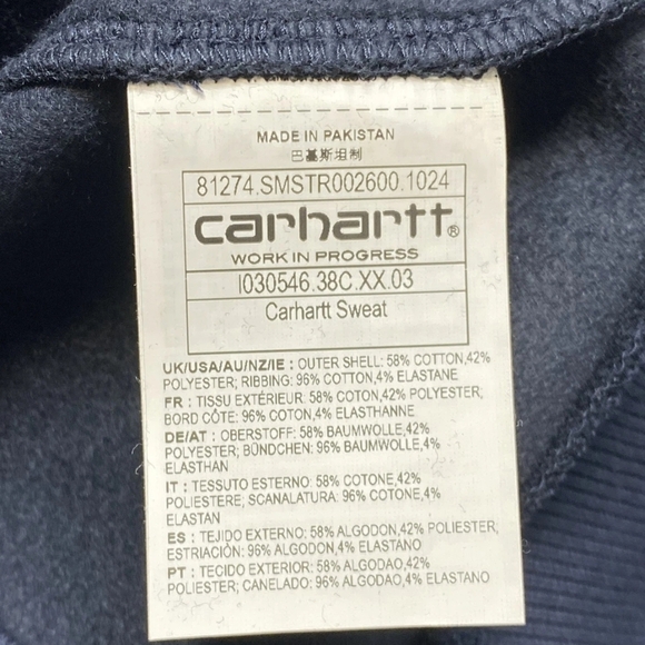 Carhartt WIP Mens Sweatshirt Deep Night Blue Size M Embroidered Logo Pullover - Picture 6 of 9